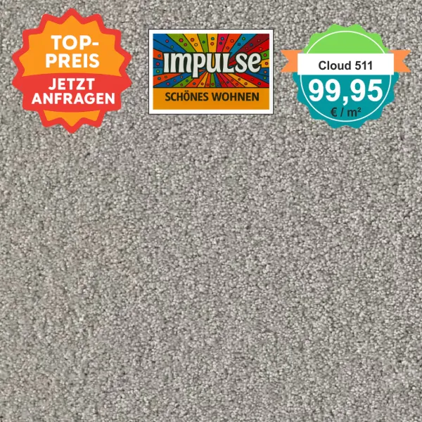 Draufsicht Girloon Cloud 511 Teppichboden mit Preislabel 99,95 €/m²